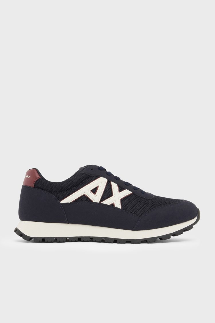 Armani Exchange Logolu Sneaker Erkek Ayakkabı XM001960 AF19388 MB802 Lacivert-beyaz - Armani Exchange