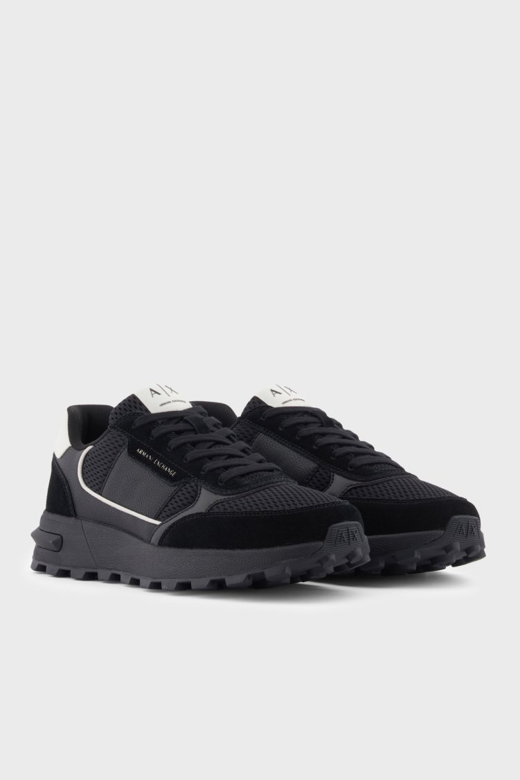 Armani Exchange Logolu Sneaker Erkek Ayakkabı XM002197 AF17447 MC024 SİYAH-BEYAZ - Armani Exchange (1)