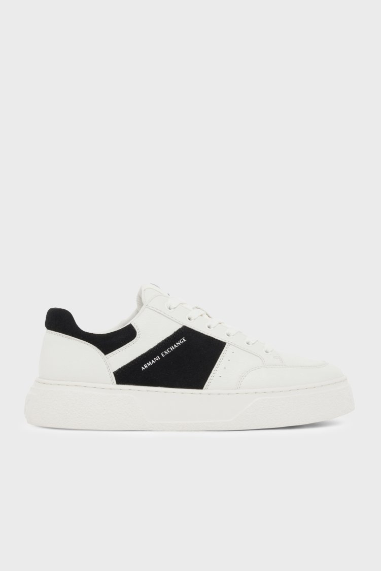 Armani Exchange Logolu Sneaker Erkek Ayakkabı XM002627 AF17540 M0017 Beyaz-siyah - Armani Exchange