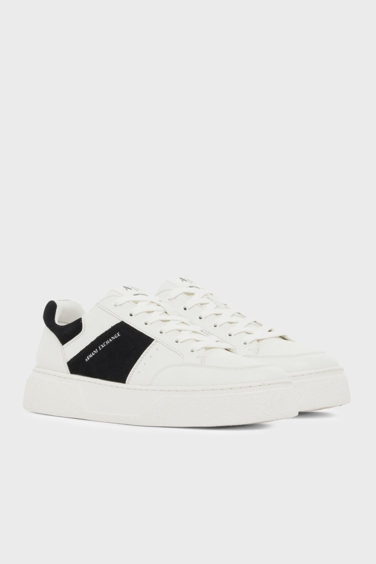 Armani Exchange Logolu Sneaker Erkek Ayakkabı XM002627 AF17540 M0017 Beyaz-siyah - Armani Exchange (1)