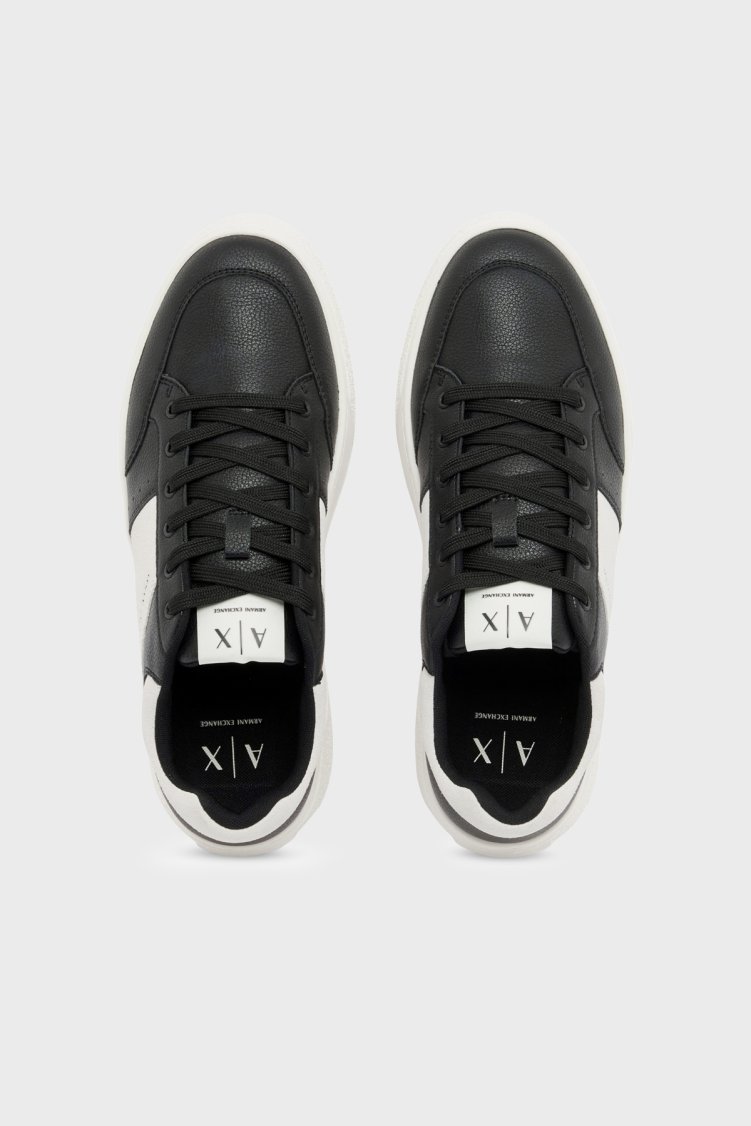 Armani Exchange Logolu Sneaker Erkek Ayakkabı XM002627 AF17540 MC482 Siyah-beyaz - Armani Exchange (1)