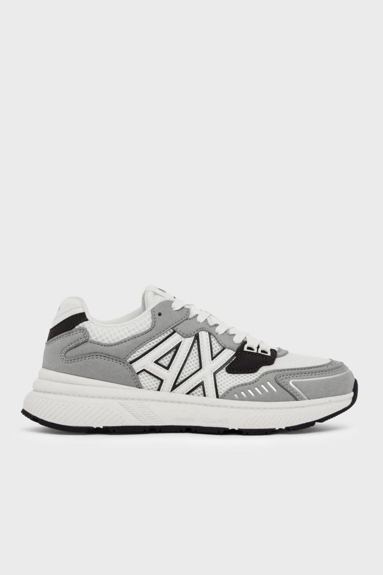 Armani Exchange Logolu Sneaker Erkek Ayakkabı XM002635 AF19388 M8479 Açık gri-ekru - Armani Exchange