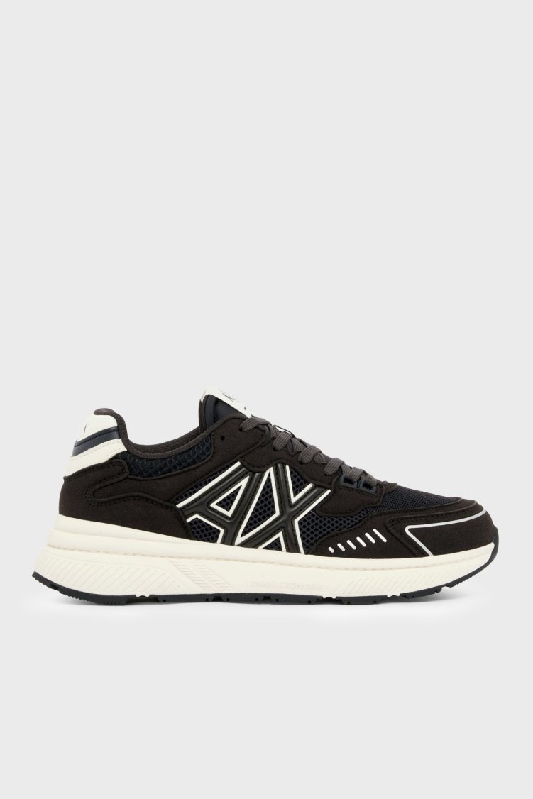 Armani Exchange Logolu Sneaker Erkek Ayakkabı XM002635 AF19388 MB808 Kahve-beyaz-lacivert - Armani Exchange