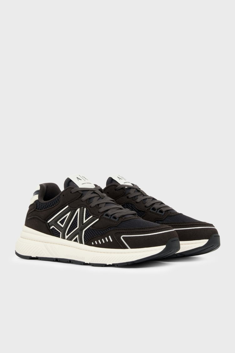 Armani Exchange Logolu Sneaker Erkek Ayakkabı XM002635 AF19388 MB808 Kahve-beyaz-lacivert - Armani Exchange (1)