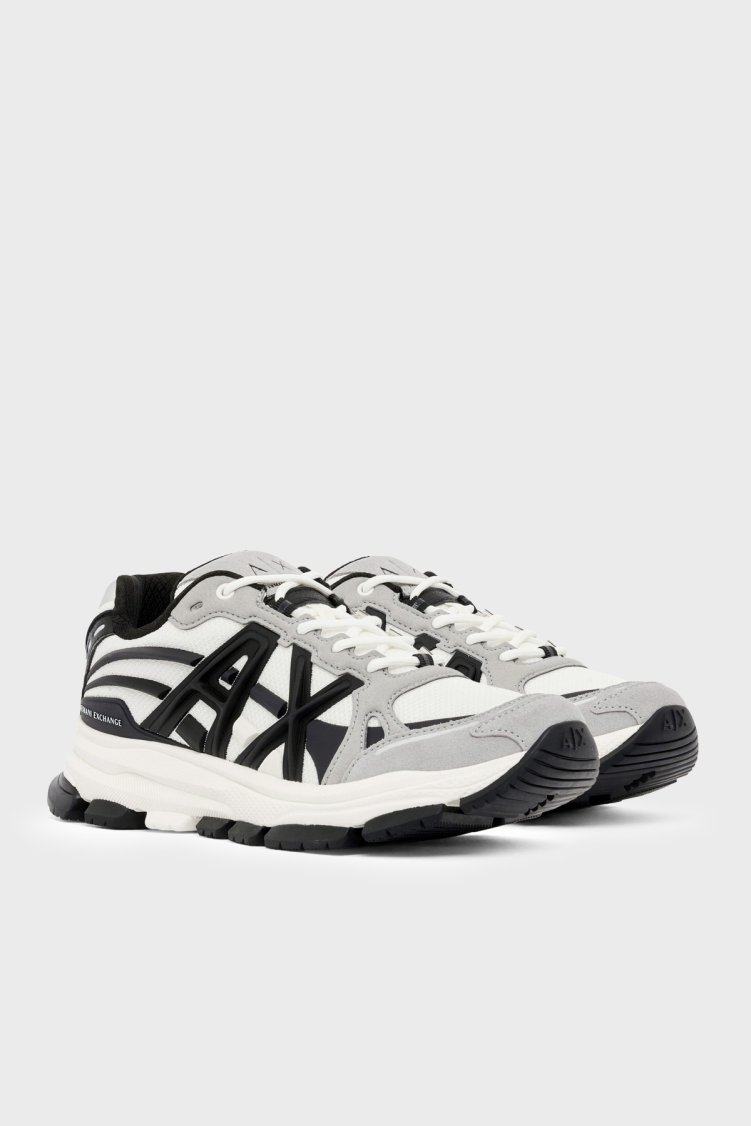 Armani Exchange Logolu Sneaker Erkek Ayakkabı XM003608 AF29104 M8457 Gri-beyaz-siyah - Armani Exchange (1)