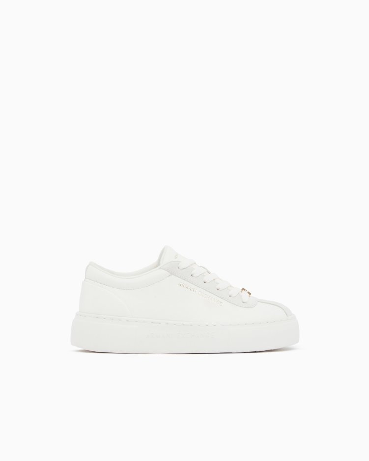 Armani Exchange Logolu Sneaker Kadın Ayakkabı XW003065 AF28674 U0011 Beyaz - Armani Exchange