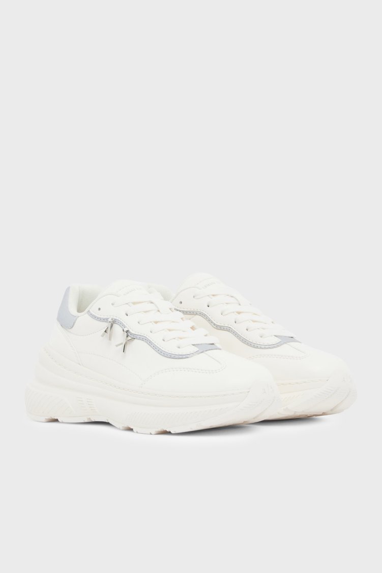 Armani Exchange Logolu Sneaker Kadın Ayakkabı XW003105 AF27405 M0215 Beyaz-gümüş - Armani Exchange (1)