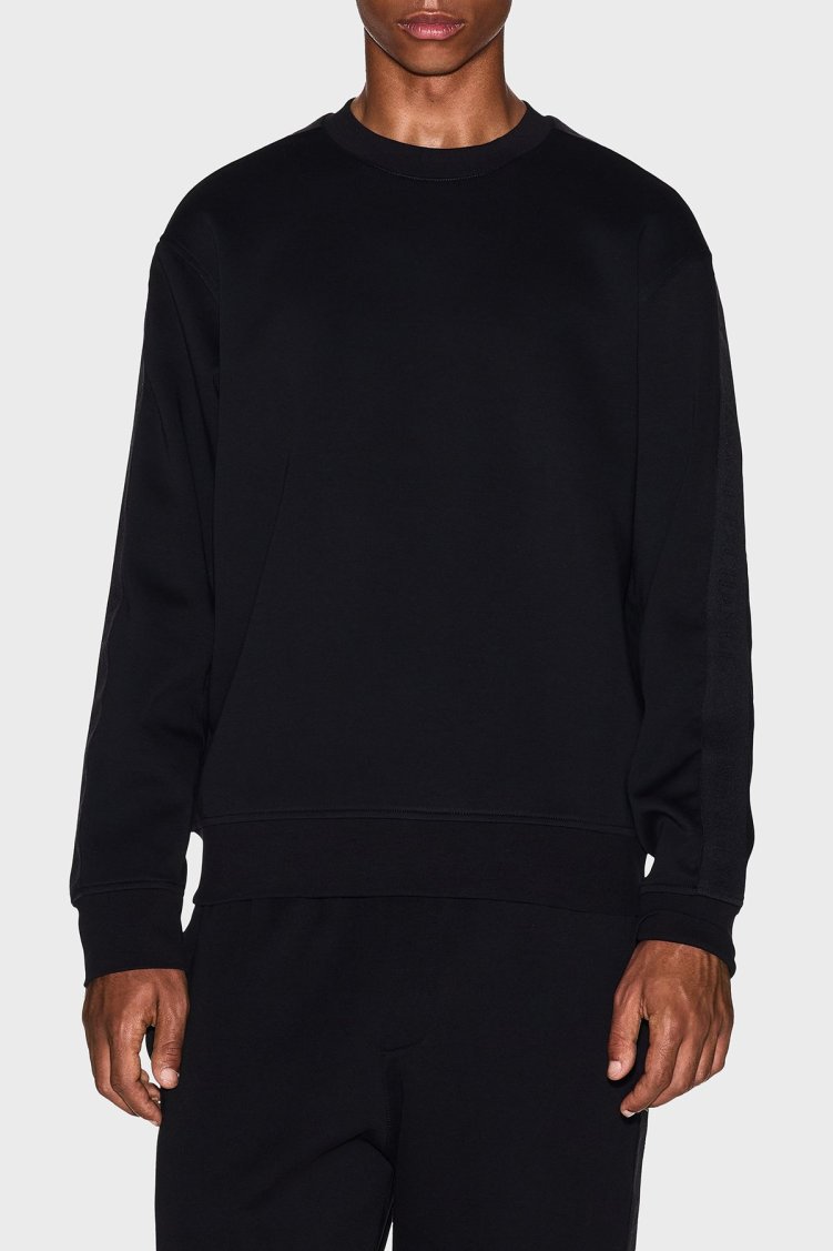Armani Exchange Logolu Streç Pamuklu Regular Fit Bisiklet Yaka Erkek Sweat XM001296 AF10818 UC001 SİYAH - Armani Exchange