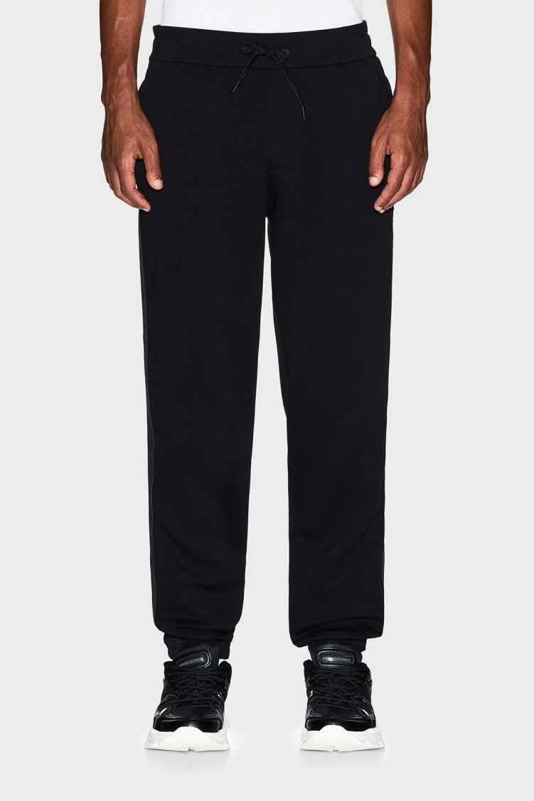 Armani Exchange Logolu Streç Pamuklu Regular Fit Normal Bel Jogger Erkek Pantolon XM001301 AF10818 UC001 SİYAH - Armani Exchange