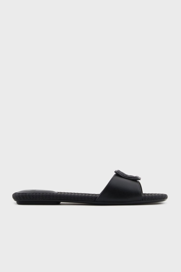 Armani Exchange Logolu Tek Bantlı Bayan Terlik XDP055 XV921 00002 SİYAH - Armani Exchange