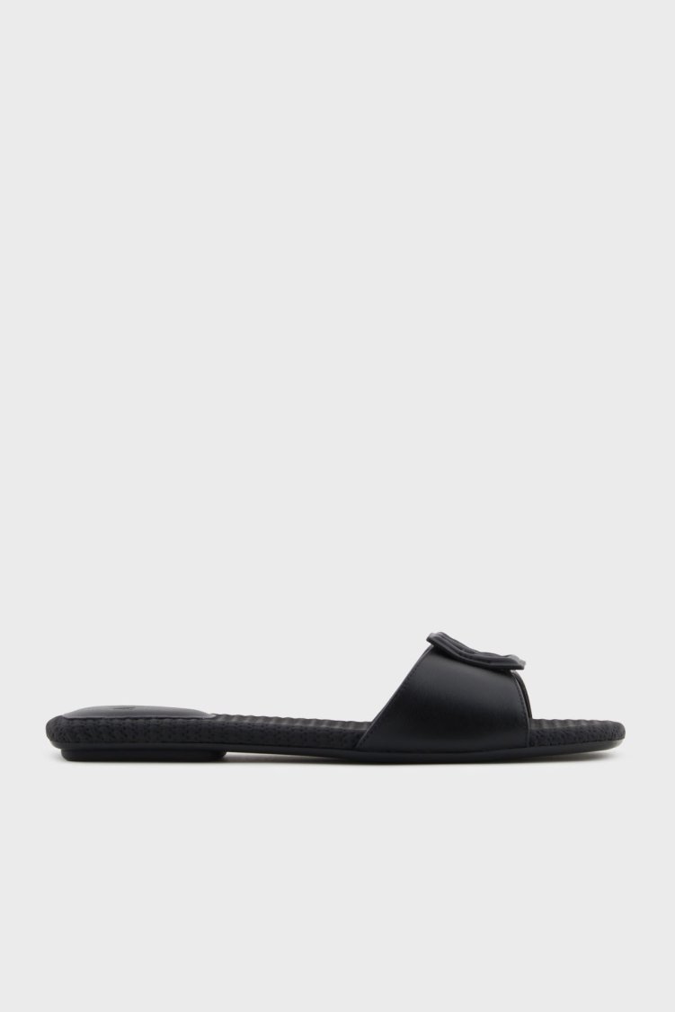 Armani Exchange Logolu Tek Bantlı Kadın Terlik XDP055 XV921 00002 Siyah - Armani Exchange