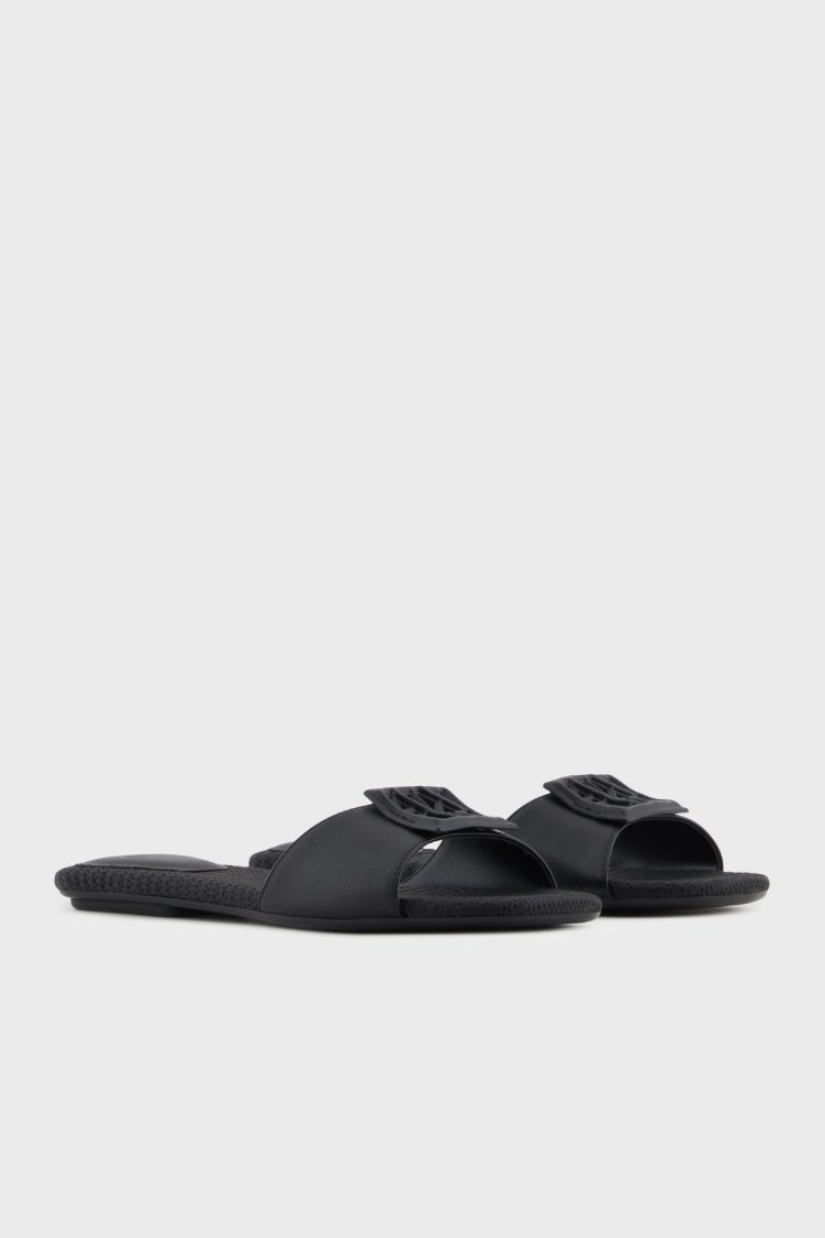 Armani Exchange Logolu Tek Bantlı Kadın Terlik XDP055 XV921 00002 Siyah - Armani Exchange (1)