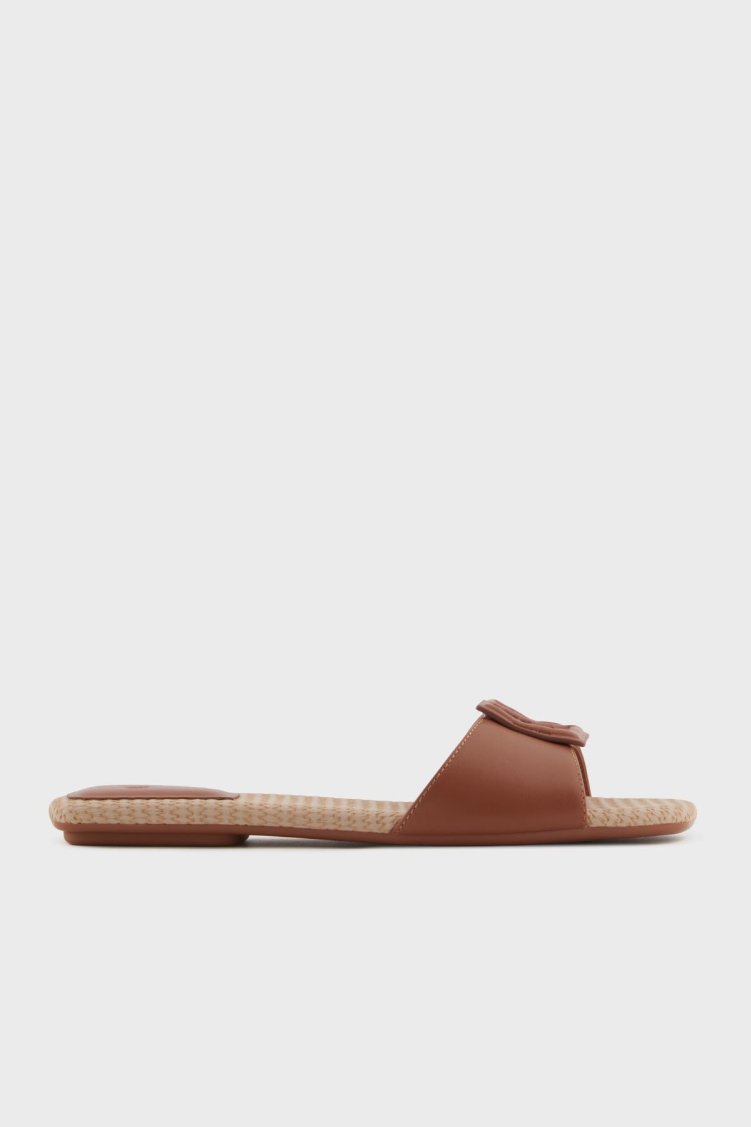 Armani Exchange Logolu Tek Bantlı Bayan Terlik XDP055 XV921 01816 CAMEL - Armani Exchange