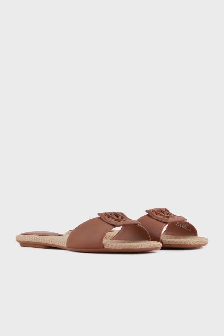 Armani Exchange Logolu Tek Bantlı Bayan Terlik XDP055 XV921 01816 CAMEL - Armani Exchange (1)