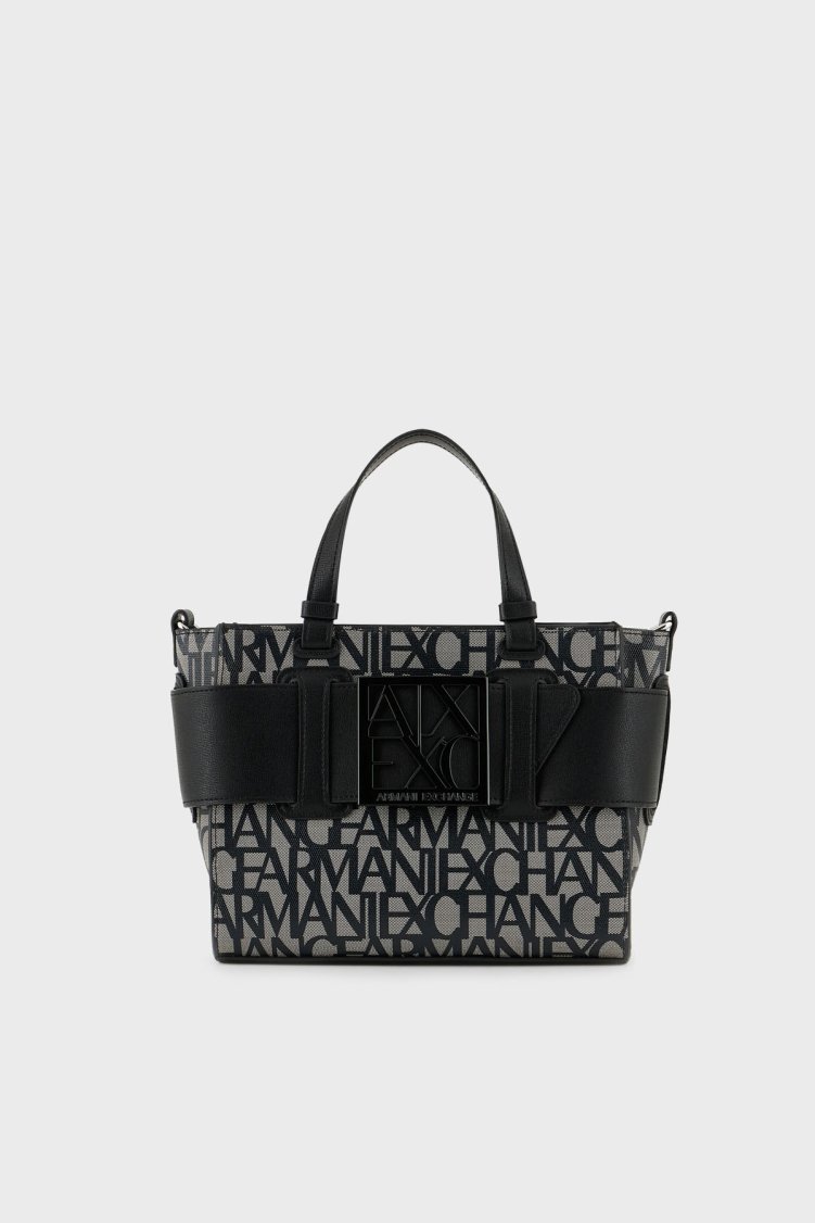Armani Exchange Logolu Uzatma Askılı Kadın Çanta 942690 3F742 00850 Siyah-gri - Armani Exchange