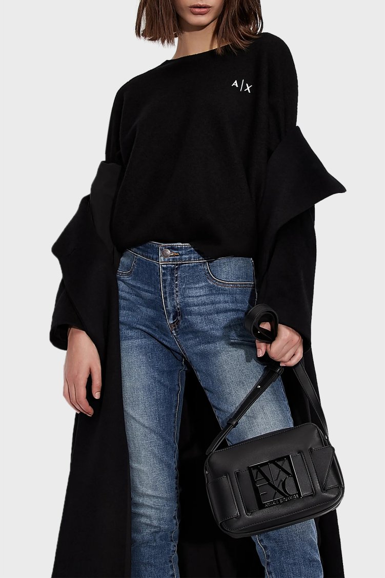 Armani Exchange Marka Logolu Ayarlanabilir Omuz Askılı Kadın Çanta 942699 0A874 00020 Siyah - Armani Exchange (1)
