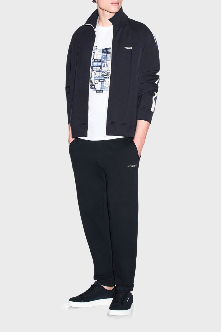 Armani Exchange Modal Kumaş Logolu Regular Fit Fermuarlı Erkek Sweat XM002892 AF19936 UB101 Lacivert - Armani Exchange (1)