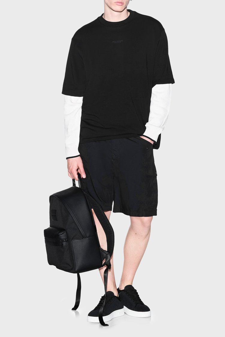 Armani Exchange Oversize Pamuklu Bisiklet Yaka Erkek T Shirt XM003560 AF28670 UC001 Siyah - Armani Exchange (1)
