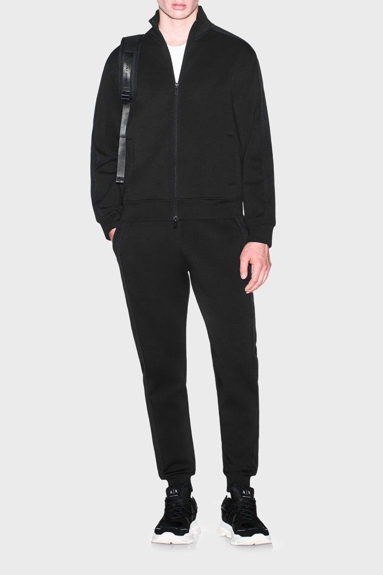 Armani Exchange Pamuk Karışımlı Dik Yaka Fermuarlı Erkek Sweat XM003144 AF13047 UC001 Siyah - Armani Exchange (1)