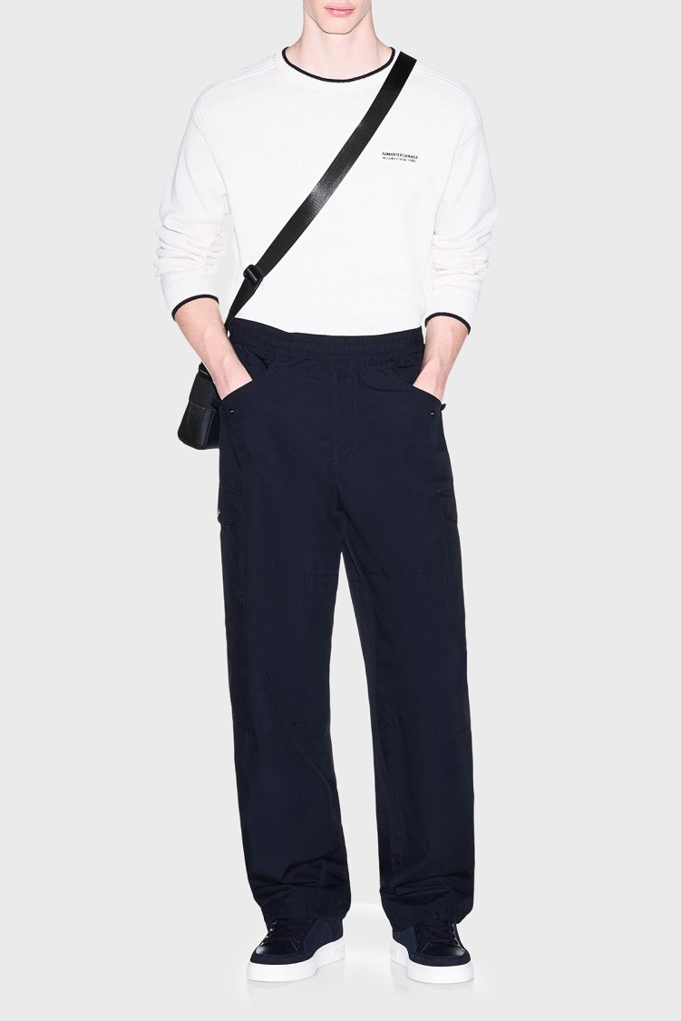 Armani Exchange Pamuk Karışımlı Regular Fit Bisiklet Yaka Erkek Kazak XM003009 AF28775 U0007 Kırık beyaz - Armani Exchange (1)