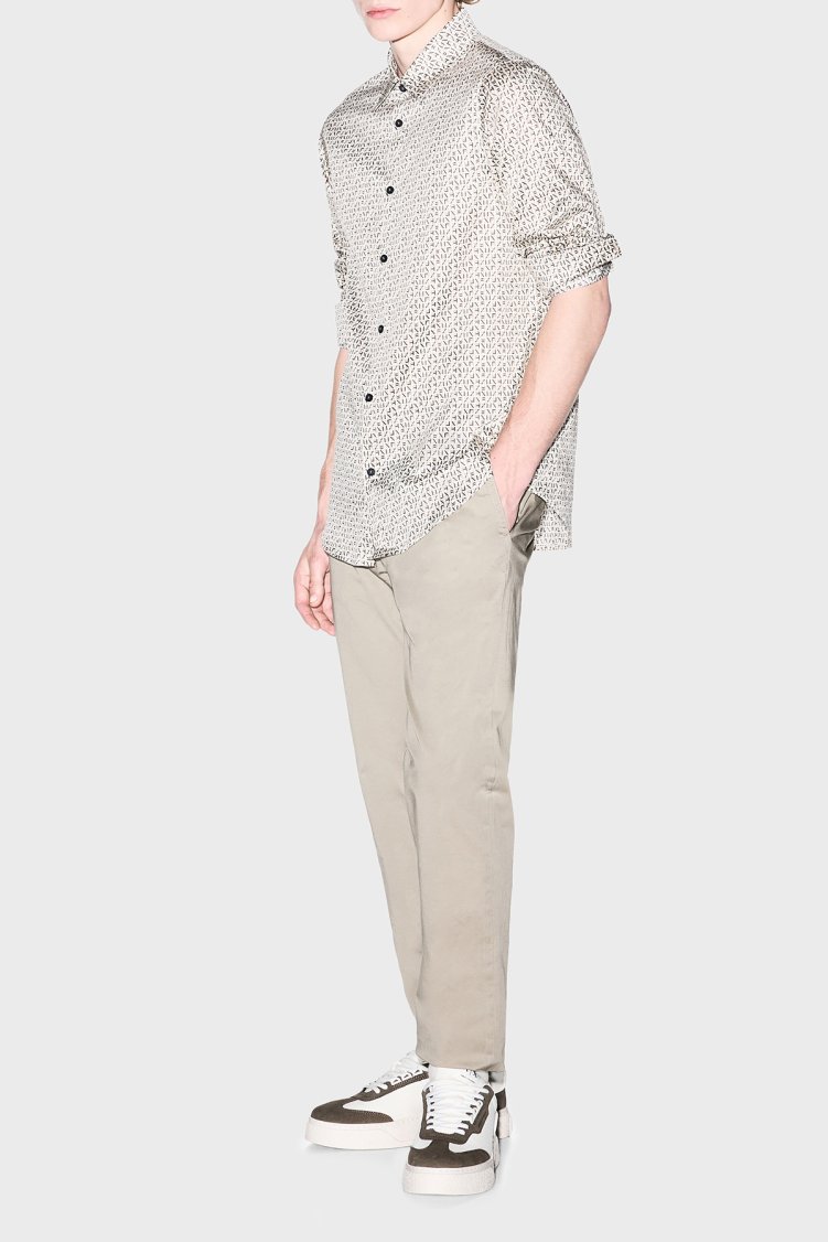 Armani Exchange Pamuklu Harf Logolu Regular Fit Erkek Gömlek XM001942 AF19194 F1165 BEJ - Armani Exchange (1)