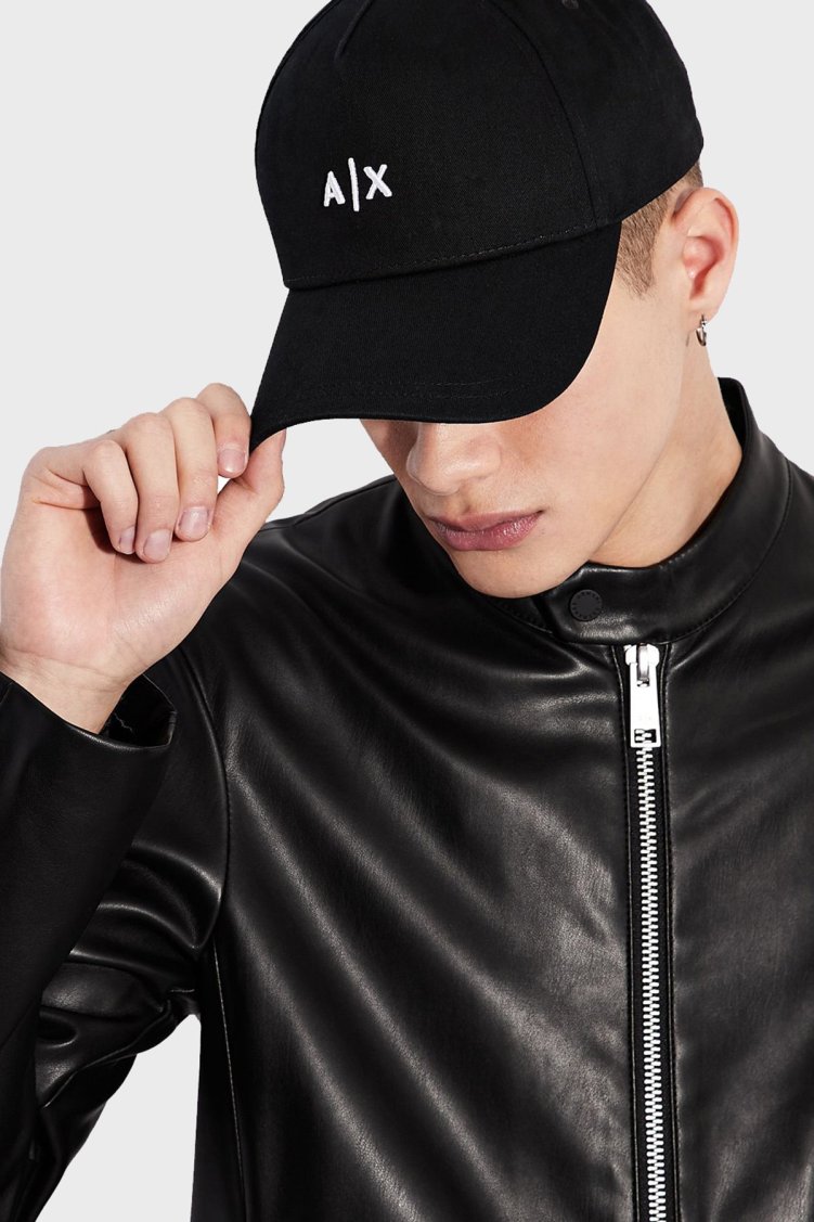 Armani Exchange Pamuklu Logo Detaylı Erkek Şapka 954112 CC571 00121 SİYAH-BEYAZ - Armani Exchange (1)