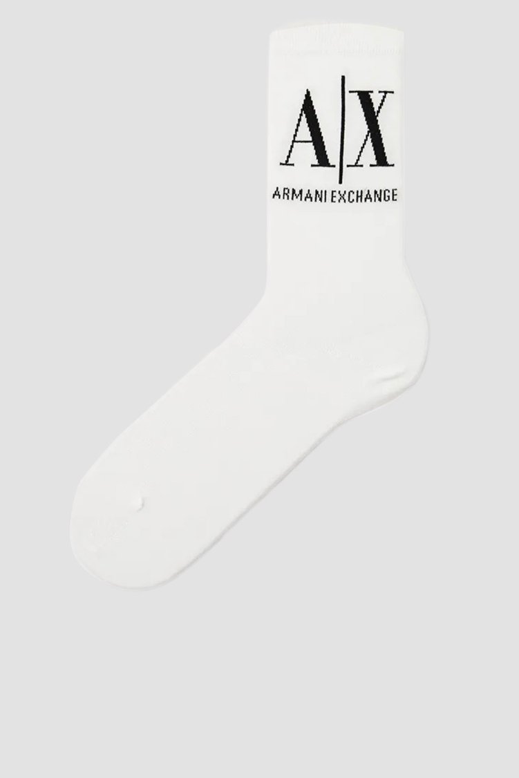 Armani Exchange Pamuklu Logolu Kadın Çorap 946020 CC401 00010 BEYAZ - Armani Exchange