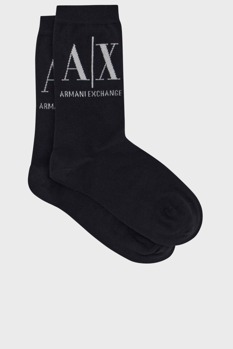 Armani Exchange Pamuklu Logolu Kadın Çorap 946020 CC401 00020 SİYAH - Armani Exchange