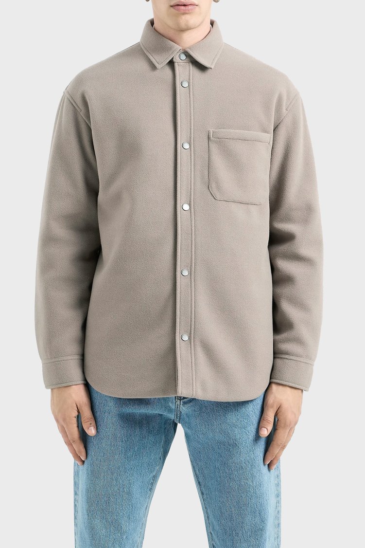 Armani Exchange Pamuklu Logolu Loose Fit Erkek Gömlek 6DZB33 ZN5PZ 17AC VİZON - Armani Exchange