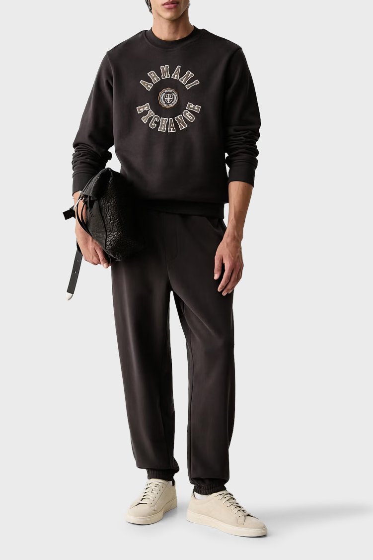 Armani Exchange Pamuklu Regular Fit Bisiklet Yaka Erkek Sweat XM002913 AF26047 U8128 Kahve - Armani Exchange (1)