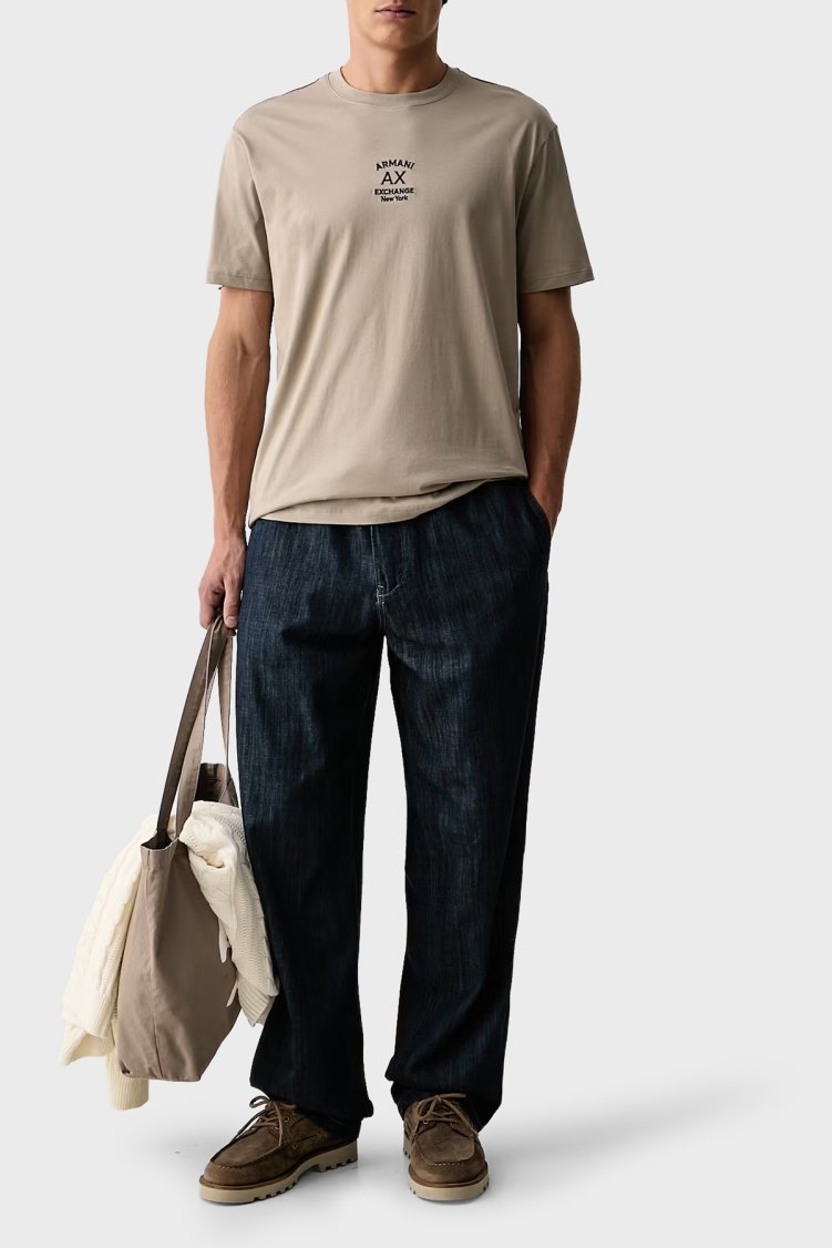 Armani Exchange Pamuklu Regular Fit Bisiklet Yaka Erkek T Shirt XM003023 AF10358 U6161 Haki - Armani Exchange (1)