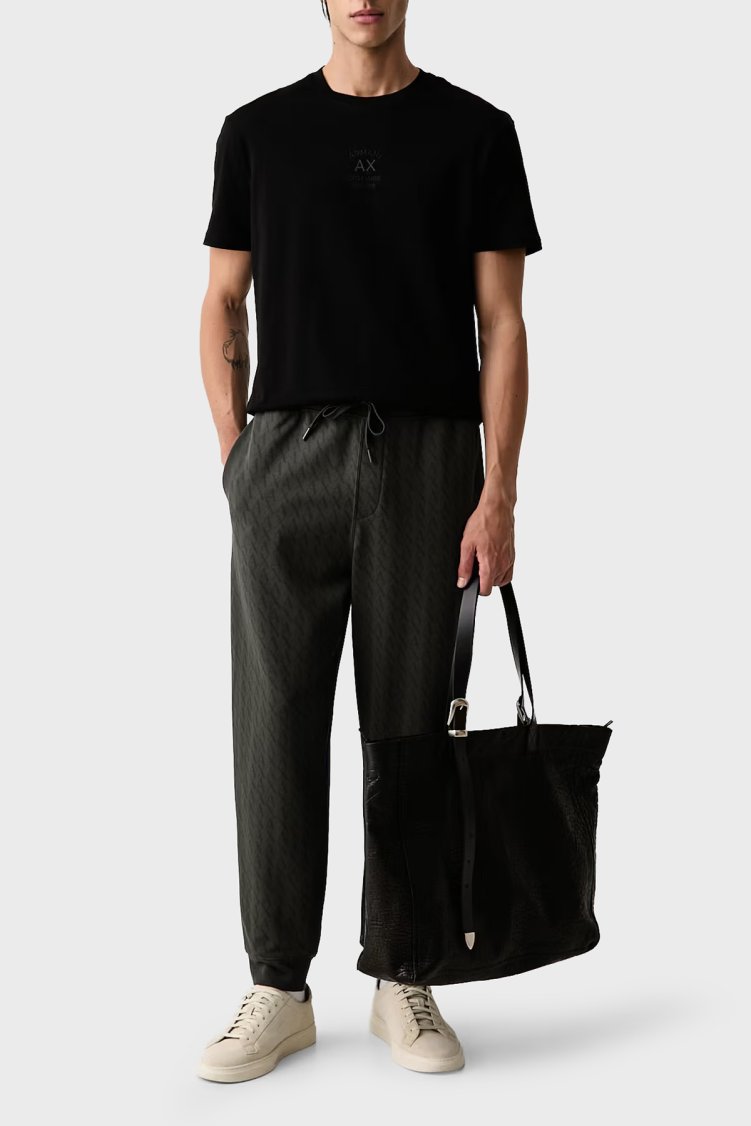 Armani Exchange Pamuklu Regular Fit Bisiklet Yaka Erkek T Shirt XM003023 AF10358 UC001 Siyah - Armani Exchange (1)