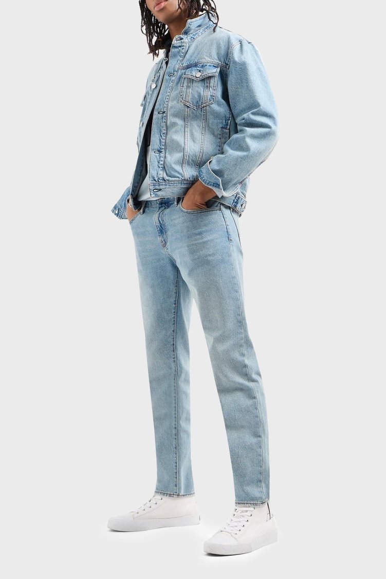 Armani Exchange Pamuklu Regular Fit Erkek Kot Ceket 8NZBP4 Z2P1Z 1500 MAVİ - Armani Exchange (1)