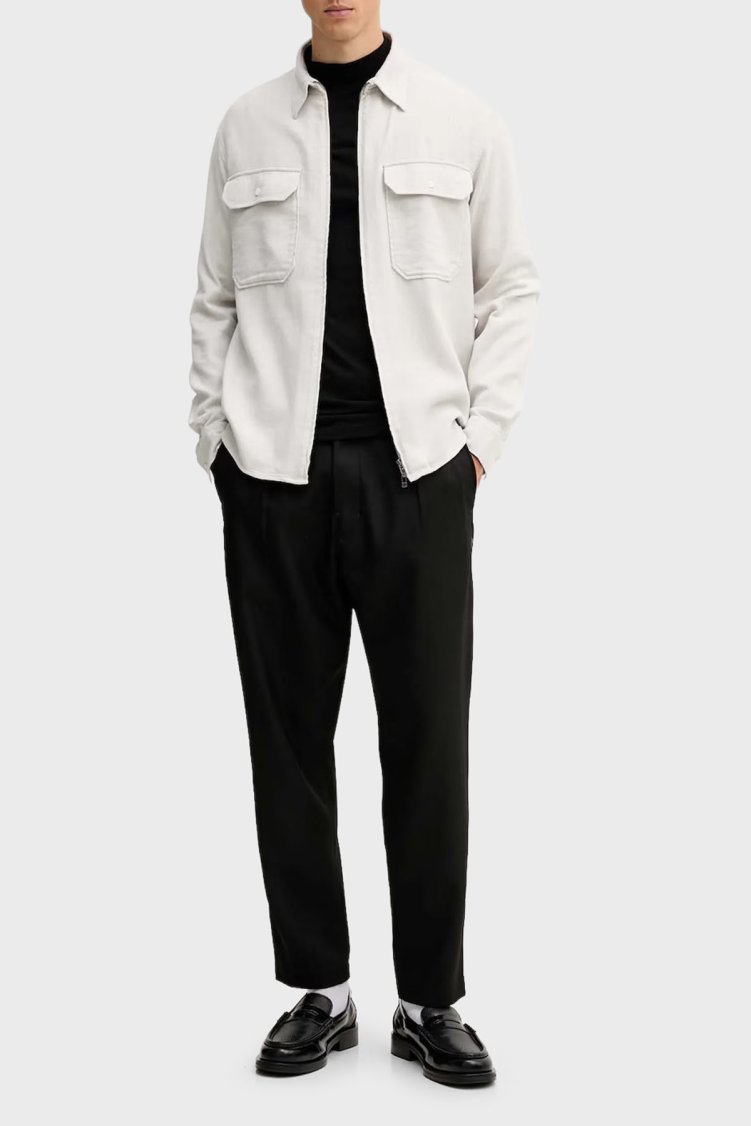 Armani Exchange Pamuklu Regular Fit Fermuarlı Cepli Erkek Gömlek XM001140 AF16611 F1020 EKRU - Armani Exchange (1)