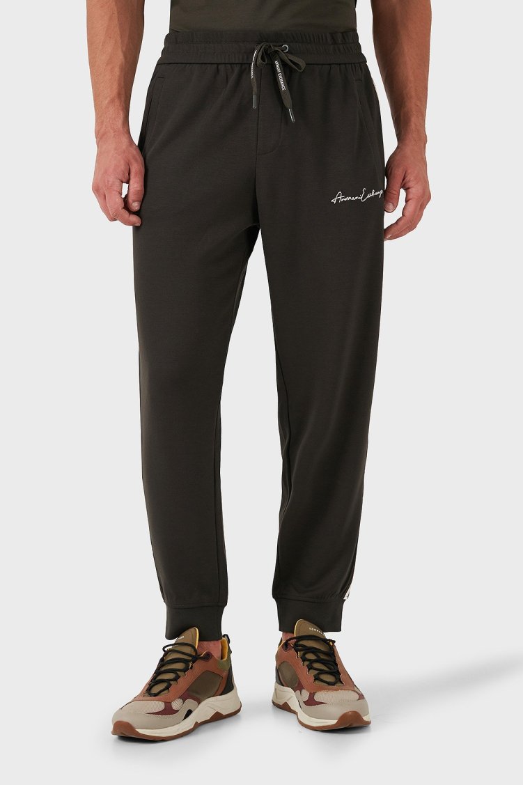 Armani Exchange Pamuklu Regular Fit Jogger Erkek Pantolon 8NZPSG Z9N1Z 1832 Haki - Armani Exchange