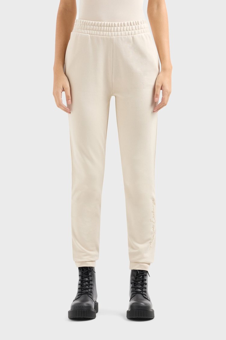 Armani Exchange Pamuklu Regular Fit Jogger Spor Kadın Pantolon 3DYP76 YJFFZ 1787 Bej - Armani Exchange