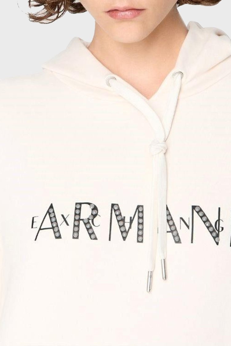 Armani Exchange Pamuklu Regular Fit Kapüşonlu Bayan Elbise 6RYA81 YJDBZ 1130 BEYAZ - Armani Exchange (1)