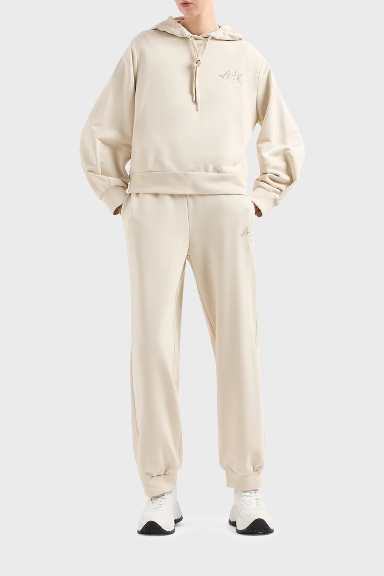 Armani Exchange Pamuklu Regular Fit Kapüşonlu Kadın Sweat 3DYM12 YJFFZ 1787 BEJ - Armani Exchange (1)
