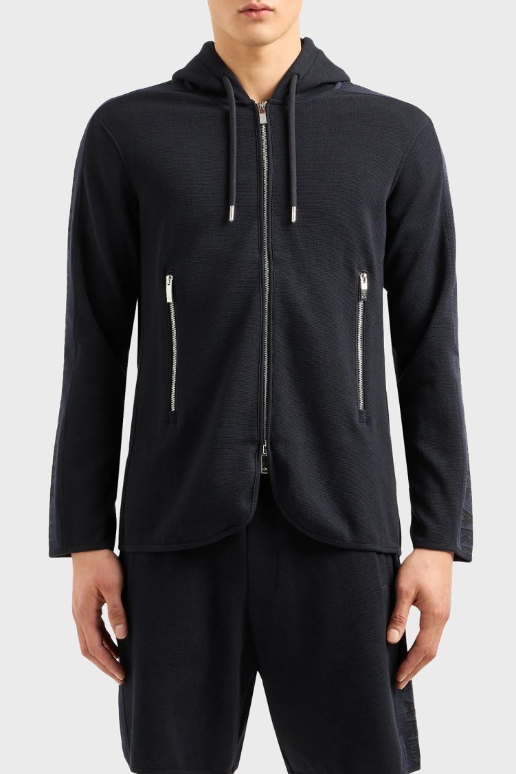 Armani Exchange Pamuklu Regular Fit Kapüşonlu Erkek Ceket 3DZGLA ZJLGZ 1583 LACİVERT - Armani Exchange