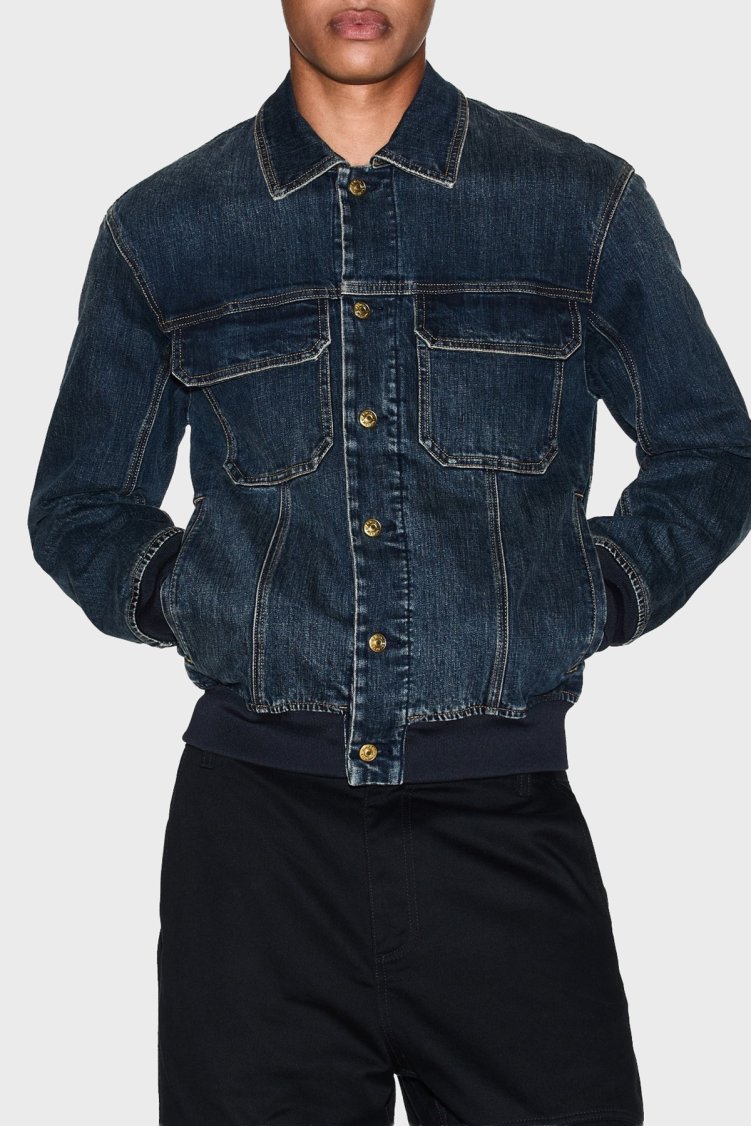 Armani Exchange Pamuklu Regular Fit Klasik Yaka Erkek Kot Ceket XM001955 AF15833 MB001 LACİVERT - Armani Exchange