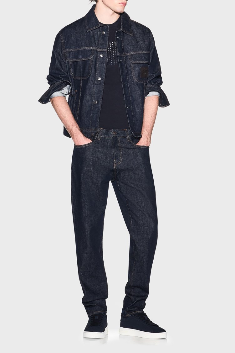 Armani Exchange Pamuklu Regular Fit Logolu Bisiklet Yaka Erkek T Shirt XM002519 AF10334 UB101 LACİVERT - Armani Exchange (1)