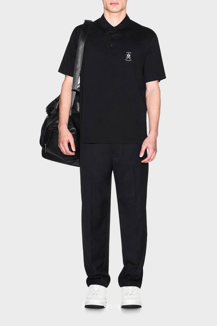 Armani Exchange Pamuklu Regular Fit Logolu Düğmeli Erkek Polo XM002209 AF10364 UC001 SİYAH - Armani Exchange (1)