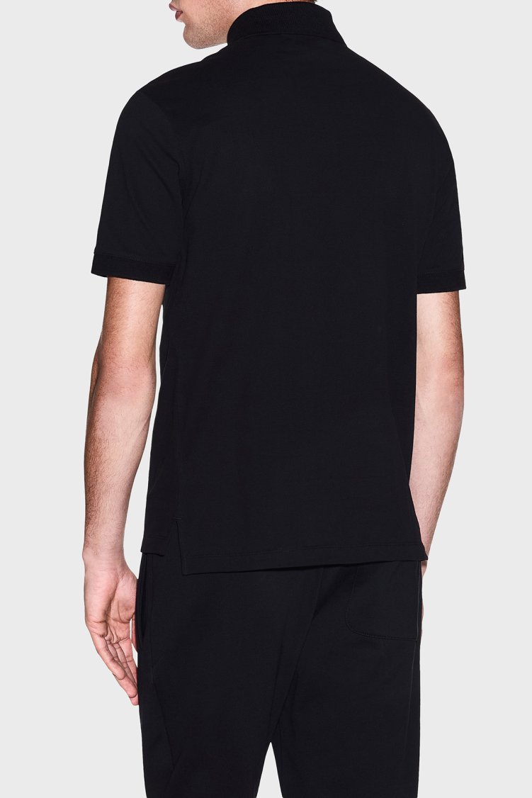 Armani Exchange Pamuklu Regular Fit Logolu Düğmeli Erkek Polo XM002231 AF10366 UC001 SİYAH - Armani Exchange (1)