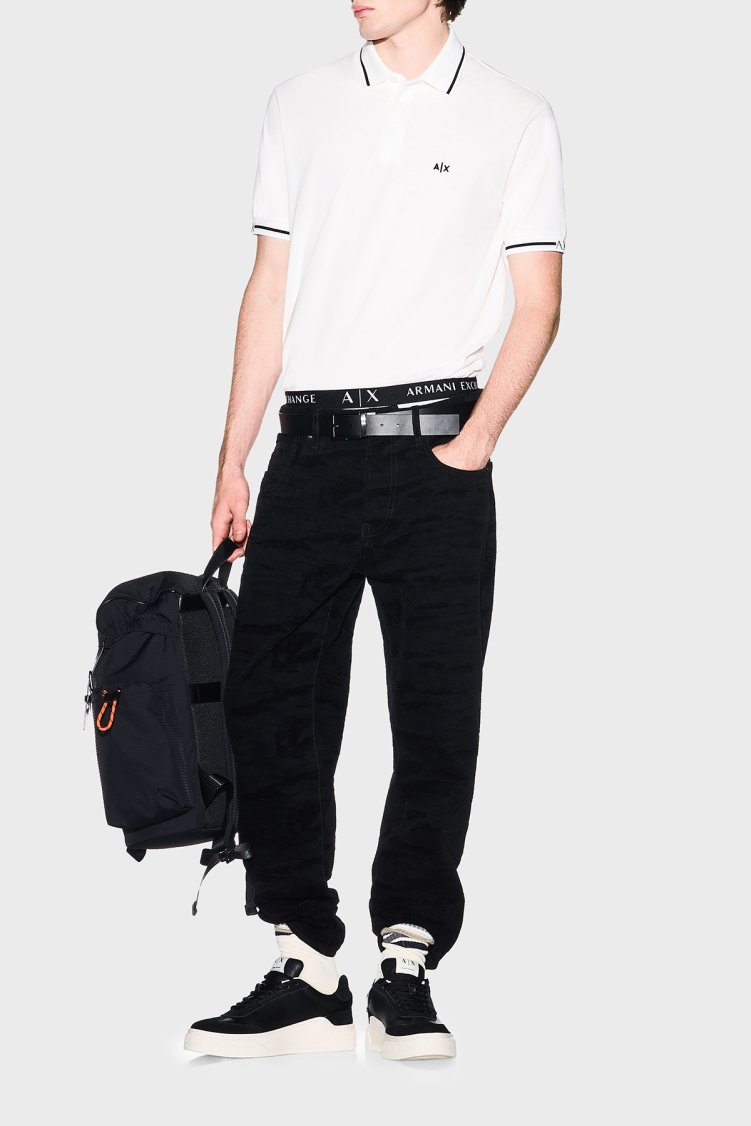 Armani Exchange Pamuklu Regular Fit Logolu Düğmeli Erkek Polo XM002356 AF13026 U0009 BEYAZ - Armani Exchange (1)