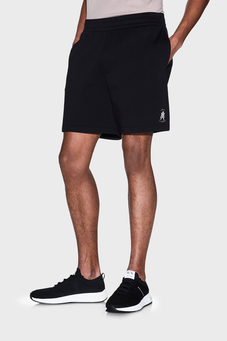 Armani Exchange Pamuklu Regular Fit Logolu Erkek Şort XM001773 AF10818 UC001 SİYAH - Armani Exchange