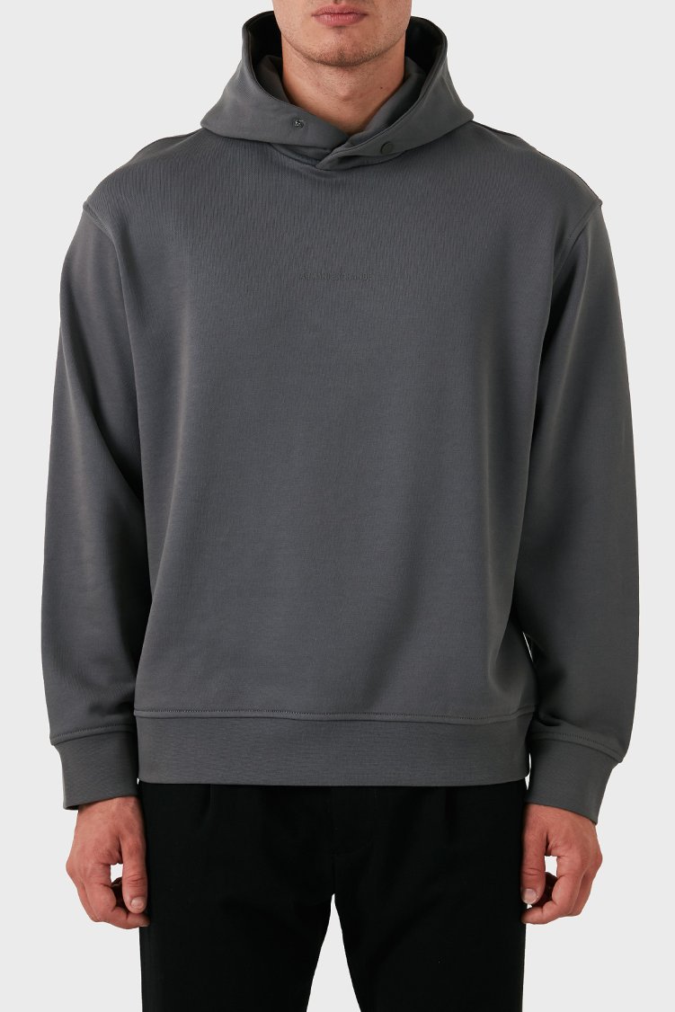 Armani Exchange Pamuklu Regular Fit Logolu Kapüşonlu Yaka Erkek Sweat 6DZMLJ ZJ4XZ 19AA GRİ - Armani Exchange