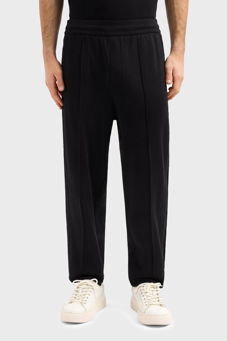 Armani Exchange Pamuklu Regular Fit Normal Bel Düz Paça Çimalı Jogger Erkek Pantolon XM000308 AF10365 UC001 SİYAH - Armani Exchange