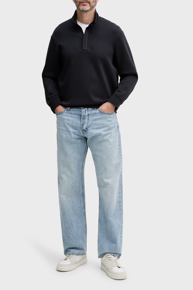 Armani Exchange Pamuklu Regular Fit Yarım Fermuarlı Dik Yaka Erkek Sweat XM001295 AF10818 UB101 Lacivert - Armani Exchange (1)
