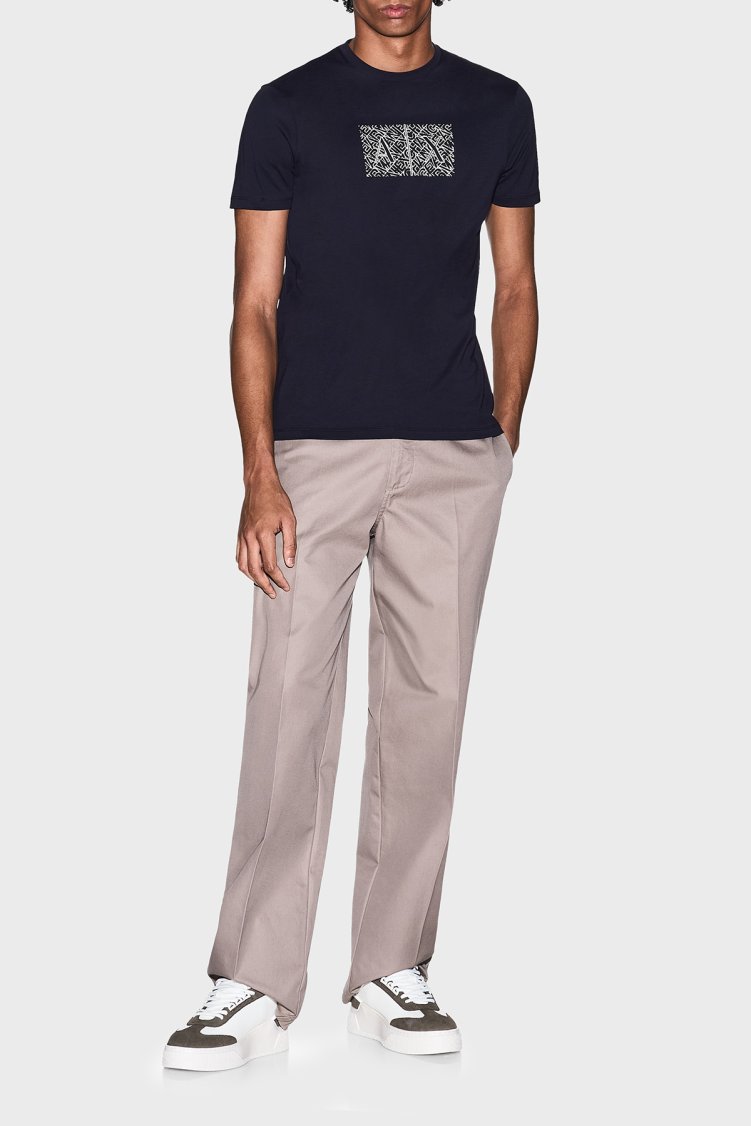 Armani Exchange Pamuklu Slim Fit Bisiklet Yaka Erkek T Shirt XM002784 AF10356 UB096 LACİVERT - Armani Exchange (1)