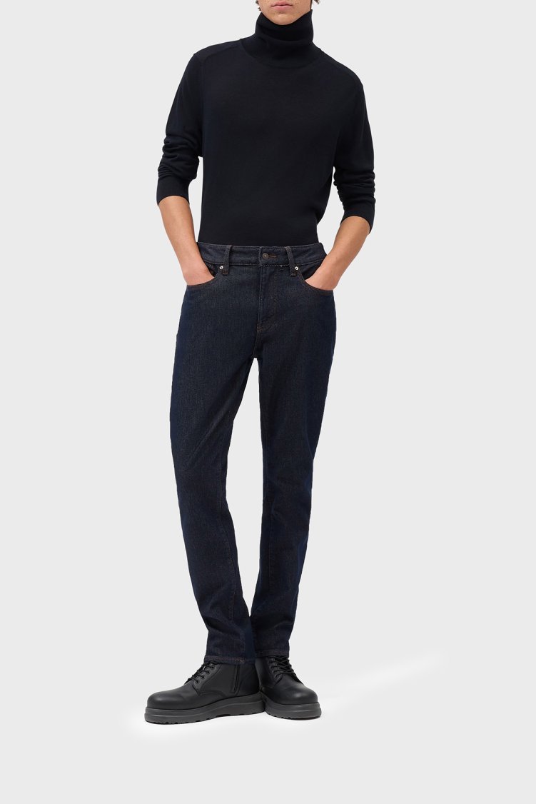 Armani Exchange Pamuklu Slim Fit Dar Paça Jeans Erkek Kot Pantolon XM000070 AF27235 MB001 Mavi - Armani Exchange (1)